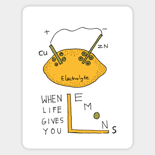 Construct a lemon battery science joke Magnet